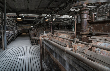 historic machinery of a abandoned mining site