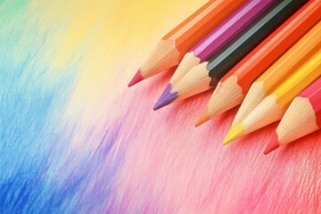 colored pencil desktop background , vector illustration