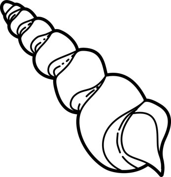 recommend clip art: Whelk shell outline doodle illustration vector