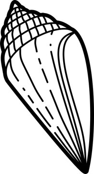 recommend clip art: Cone shell outline doodle illustration vector