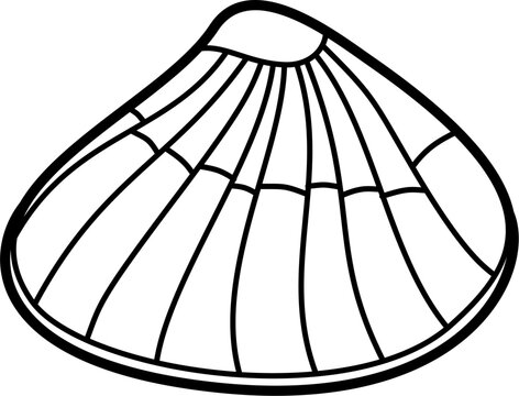 recommend clip art: Clam shell outline doodle illustration vector