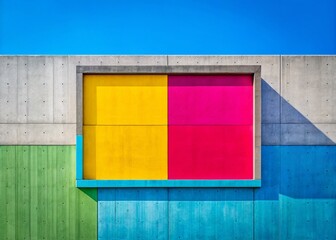Geometric Concrete Rectangle on a Minimalist Background for Modern Architectural Design Concepts