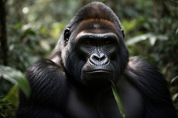 Obraz premium endangered gorilla in the jungle