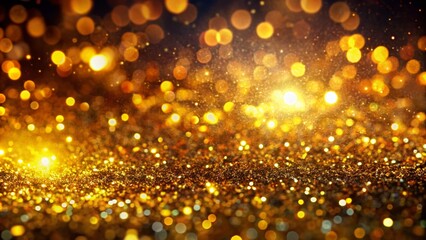 Glimmering Dust of Gold Particles Creating a Stunning Abstract Background for Creative Projects