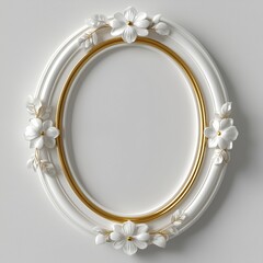 Obraz premium Decorative oval oval round photo frame mockup on transparent background. Baroque Victorian ornate border frame mockup. Royal interior luxury decor frame mockup for photo, picture, art, painting.
