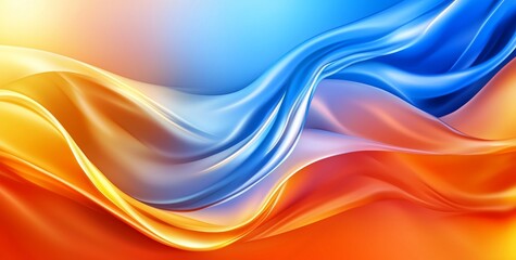 Naklejka premium Music cover dance party poster design, colorful rainbow, orange, blue, teal, and white psychedelic grainy gradient color flow wave on black background. Retro colors from the 1970s, 1980s, 70s, 80s,