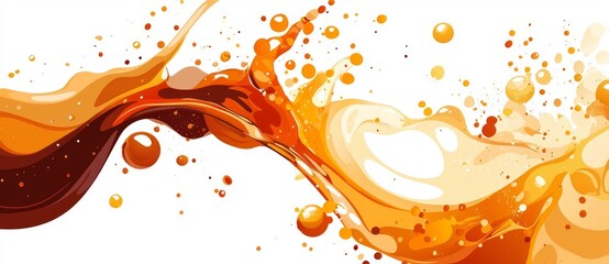 An abstract watercolor design created a beautiful pattern with a mix of textures resembling the swirls of coffee on paper against a white background, creating an isolated art piece.