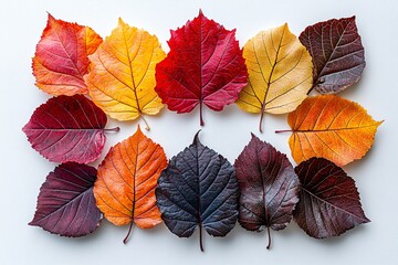 A stunning arrangement of autumn leaves in vibrant oranges, reds, and yellows, perfect for Thanksgiving and Halloween-themed designs or seasonal promotions.