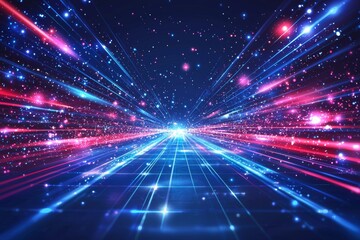 A futuristic line background with light effects, an abstract future technology concept design scene illustration