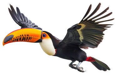 Naklejka premium PNG Colorful toucan in flight