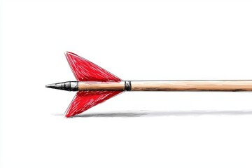 Arrow drawn on white background with red arrows. Red arrow markers are isolated on a transparent background. Red arrows are drawn with a pen. Arrows on white backgrounds are drawn with red arrows.