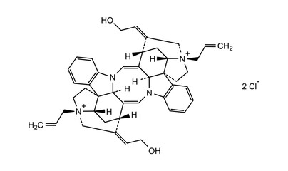Chemical structure of alcuronium chlorie, drug substance