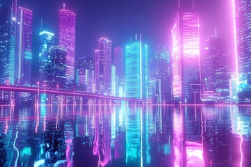 Obraz premium A futuristic smart city concept idea based on a metaverse cyber concept. Innovation and advancement. Stock generated.