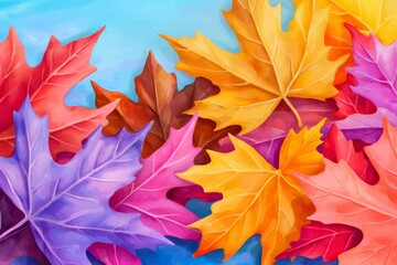 Fototapeta premium A generative stock background created with autumn leaves
