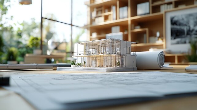 detailed blueprint design process by an architect in an office setting emphasizing the role of technology and analysis in modern architecture