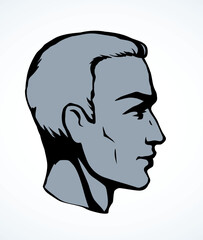 Profile of a handsome man. Vector drawing