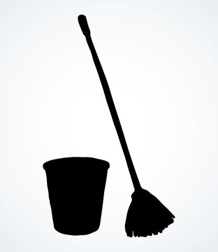 recommend clip art: Bin for cleaning. Vector drawing