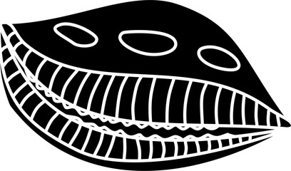 Cowrie shell doodle illustration vector
