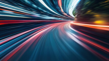 Infinity race track with speed blur and countdown