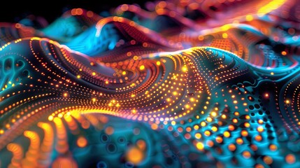 Obraz premium A glowing technological backdrop. Illustration for banner, poster, cover, brochure or presentation.