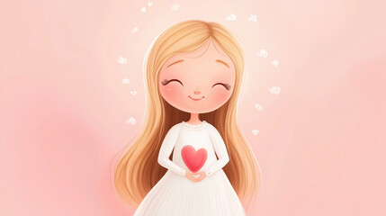 cute lady romance valentine pastel pink love