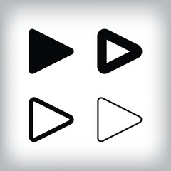 Simple engraving sign icon set. 4 Different thickness and play house designs. Watch and forward icon.