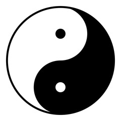 陰陽勾玉巴（いんようまがたまともえ）。日本の家紋のアイコンベクターイラストセット