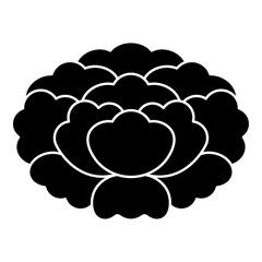 落ち牡丹（おちぼたん）。日本の家紋のアイコンベクターイラストセット