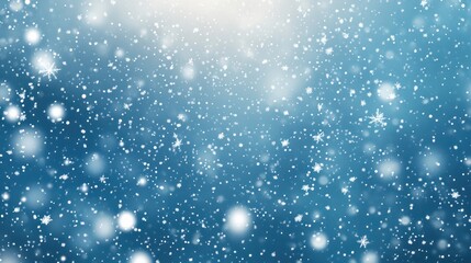 Random falling snow flakes wallpaper. Snowfall dust freeze granules. Snowfall sky white teal blue background. Many snowflakes february vector. Snow nature scenery.