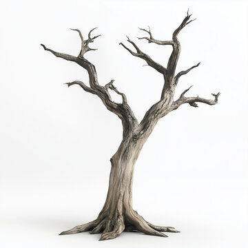 dead tree 3d model isolated on white background