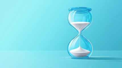 Vector illustration featuring a glass sand clock or hourglass, representing the concept of deadlines and time.