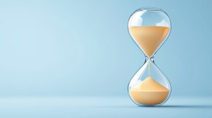 Vector illustration featuring a glass sand clock or hourglass, representing the concept of deadlines and time.