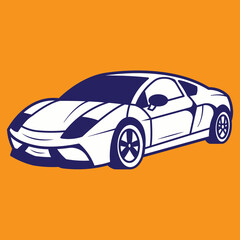 Sport Car Racing Cartoon Vector Icon Illustration, transportation object