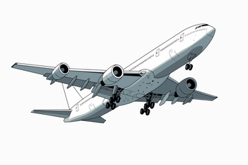 Obraz premium Airplane, white background, travel and tourism concept.
