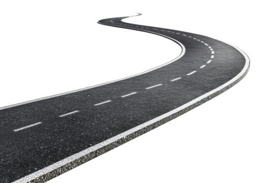 PNG Winding asphalt road background highway winding.