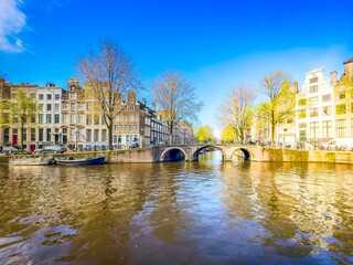 Naklejka premium Houses of Amstardam, Netherlands