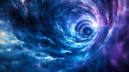 Colorful swirling vortex in space representing a wormhole phenomenon