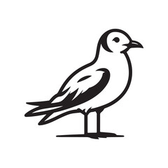 Laughing Gull Silhouette Vector Illustration – High-Quality Stock Graphics