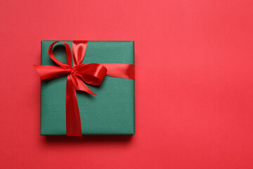 Beautiful gift box on a colored background