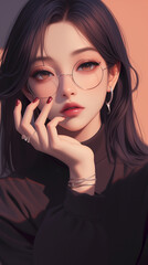 Fototapeta premium Minimalist Asian Girl Phone Wallpapers: Expressions and Style