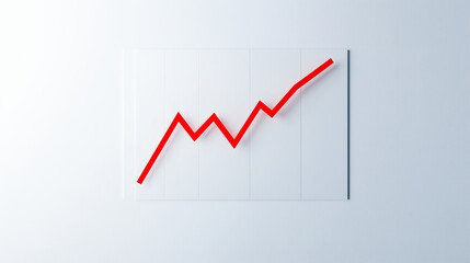 A clean white graph featuring a striking red line plummeting, with an uncluttered design highlighting financial distress.