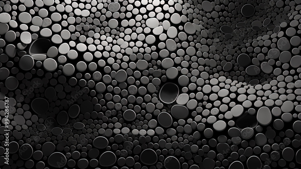 Aufkleber Abstract background with dotted fractal ornament and science styled cellular mesh