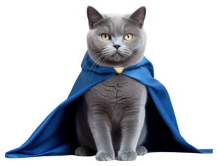 PNG British Shorthair cape cat clothing.