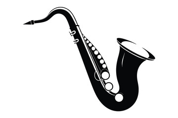 black saxophone silhouette G.eps