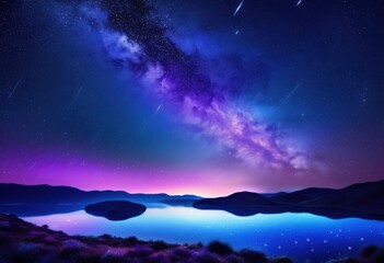 Fototapeta premium stunning vibrant night sky countless shining stars creating magical celestial display, astronomy, cosmos, constellations, darkness, deep, dazzling, elegant