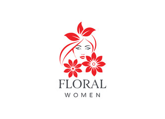 Obraz premium Floral women's logo template vector illustration for clothing and fashion business