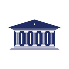 Bank, museum or library icon. Classical architecture building with columns. flat vector illustration easy to edit and customize. . Column pillar parthenon landmark. Vector illustration flat architectu