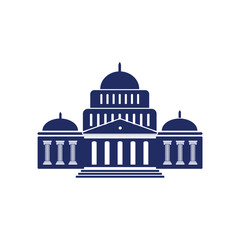 Bank, museum or library icon. Classical architecture building with columns. flat vector illustration easy to edit and customize. . Column pillar parthenon landmark. Vector illustration flat architectu