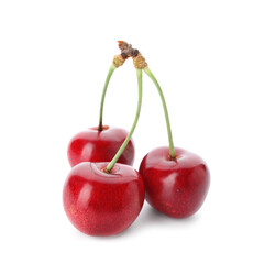 Sweet cherries on white background
