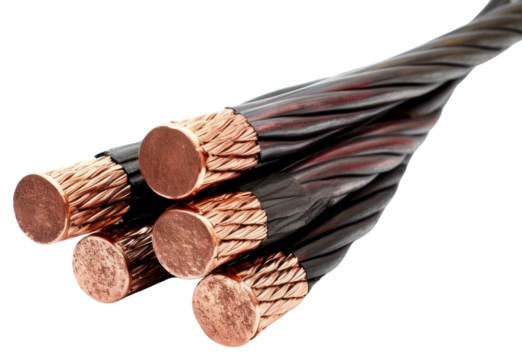 PNG Four core armored cooper cable white background copper metal.